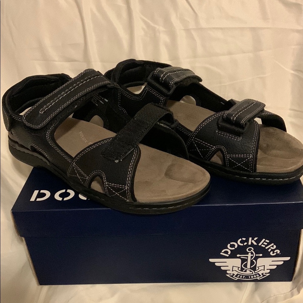 Dockers Black and Gray Men's Sandals